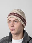 Шапка STETSON арт. 8589308 BEANIE STRIPES VINTAGE BOWLING THEME (бежевый / коричневый)